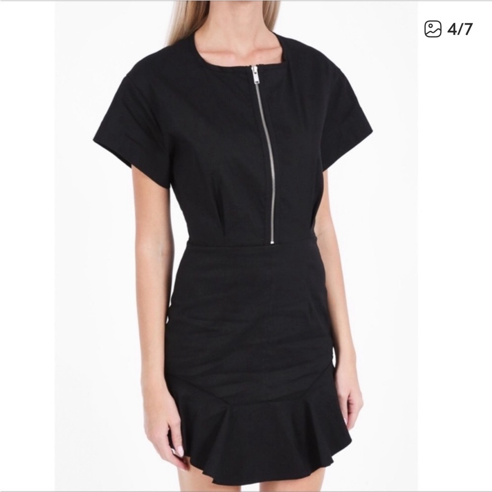 New Isabel Marant zip black ruffle dress sz 36 - Picture 4 of 4